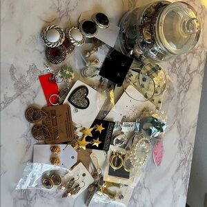 Mystery Jar of post earrings and what’s in the pile